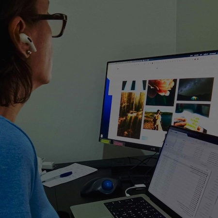 Woman working on a Website Design