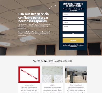 Website Design Ceiling Tile Company